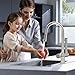 FEELSO Kitchen Faucets with Filtered, Stainless Steel Filter Kitchen Faucet with Pull Down Sprayer Reduces Lead, Chlorine, Bad Taste & Odor,High Arc Kitchen Sink Faucet 1 or 3 Hole for Farmhouse
