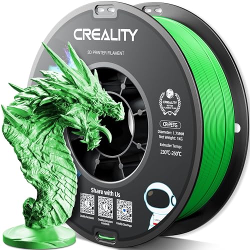 CREALITY PETG-Filament 1,75 mm 3D-Druckerfilament, 1 kg (2,2 lb), sauber gewickelte Spule, Maßgenauigkeit ±0,03 mm, passend für Ender-, Bambu Lab-, Anycubic- und ELEGOO-FDM-Drucker, Grün CREALITY PETG-Filament 1,75 mm 3D-Druckerfilament, 1 kg (2,2 lb), sauber gewickelte Spule, Maßgenauigkeit ±0,03 mm, passend für Ender-, Bambu Lab-, Anycubic- und ELEGOO-FDM-Drucker, Grün