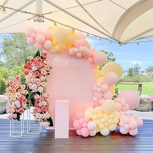 Image of Voircoloria 110pcs Pastel Yellow Balloons 12inch Light Yellow Latex Party Balloons for Graduation, Easter, Wedding, Birthday, Bridal Shower, Sunflower Party, Baby Shower, Anniversary Party Decorations