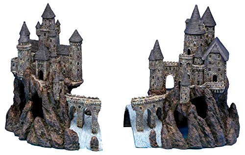 Penn Plax Super Castle A and Super Castle B for Aquariums- 15"H x 25.6"W x 10"D (Combined Dimensions)