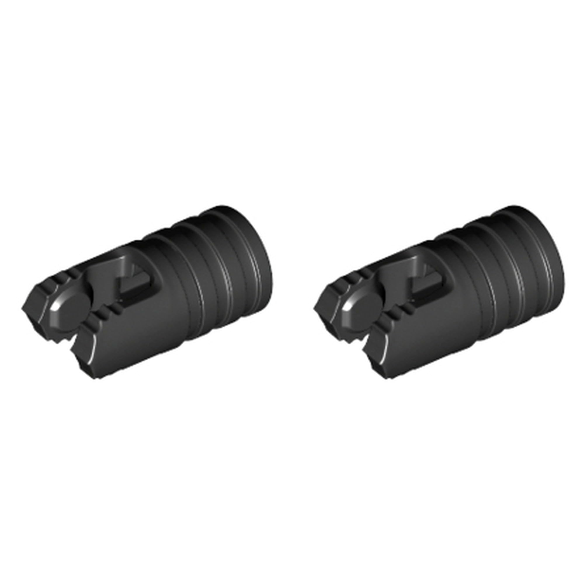Lego Multicoloured Hinge Cylinder 1 X 2 Locking With 2 Fingers And Axle Hole On Ends Without Slots, Part 57360 (Black, 2, Bricks)