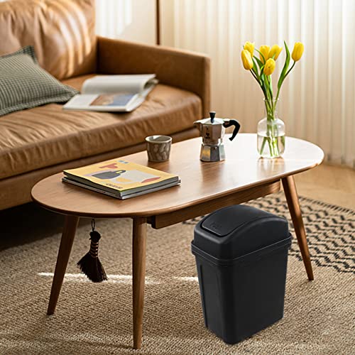 Caneca de Basura Plástica 1.8 Galones Negra con Tapa Basculante miniatura 4