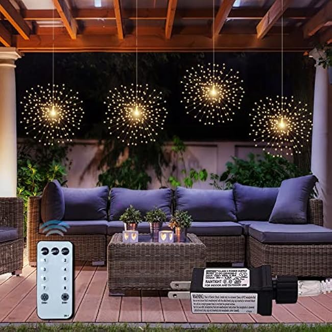 Starburst Sphere Lights Firework Light 800 LED Plug in Copper Wire Lights Warm White