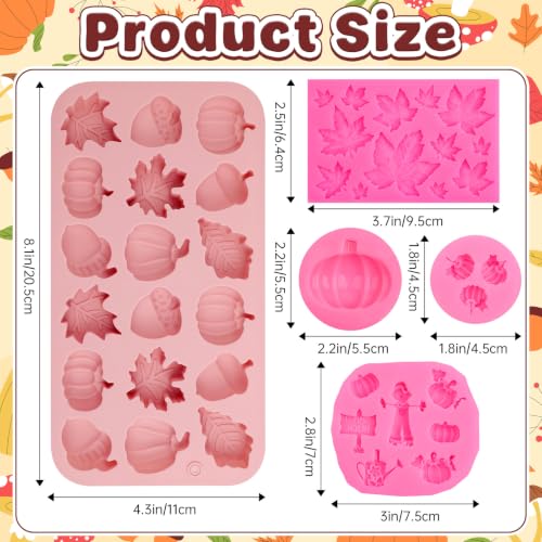 6PCS Fall Silicone Molds for Crafts Chocolate, Autumn Harvest Theme Mold by Warpest - Used condition - Image 2