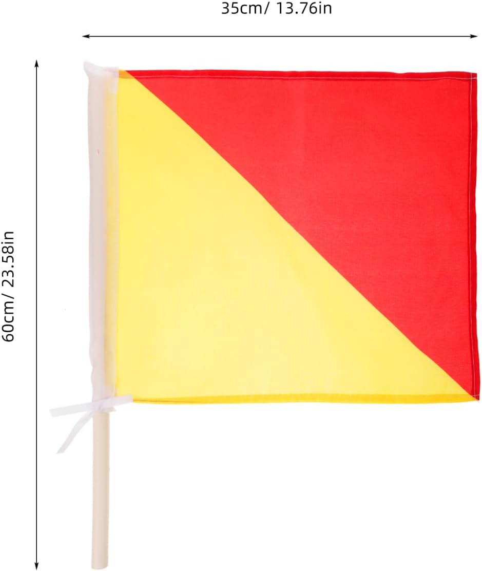 Kisangel 2Pcs Signal Flags 23.6X13.8 Inch Commanding Handheld Flags with Comfortable Grip for Military Training Sports Events and Traffic Safety