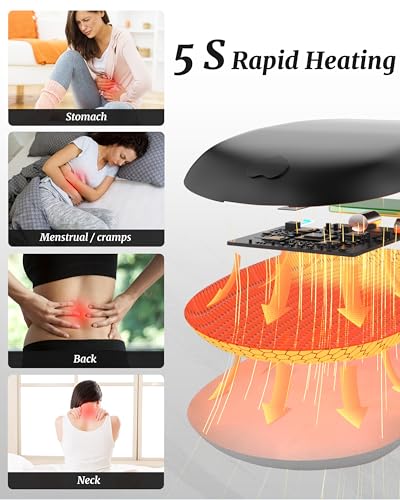 Image of FSA HSA Eligible Portable Heating Pad for Cramps, Upgrade Cordless Electric Period Fast Heating Pad for Back Pain Relief Menstrual Belt 6 Heat 6 Massage Modes Gift for Women Girls Her Girlfriend Black