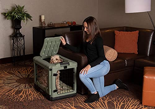 Pet Gear “The Other Door” 4 Door Steel Crate For Dogs/Cats With Garage-Style Door, Includes Plush Bed + Travel Bag, No Tools Required, 3 Models, 3 Colors #TOP3