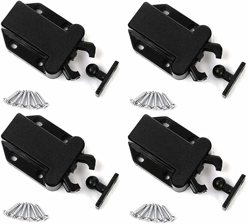 4 Pieces Push Catch Door Latch Kitchen Cabinet Touch Release Drawer Cupboard Lock Latches Bolts(D)