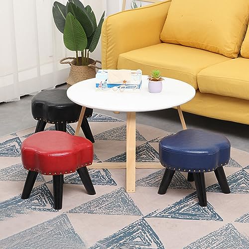 Table basse basse et repose-pieds de salon en cuir - 5