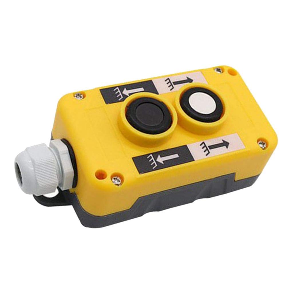 NUGOYA Interrupteur de Commandes de Levage de Grue Imperméables Contrôles de Levage à Bouton-Poussoir Jaune 2 Voies Normalement Ouvert Plastique IPxx4 2 Positions 6E+2 Watts Manuel