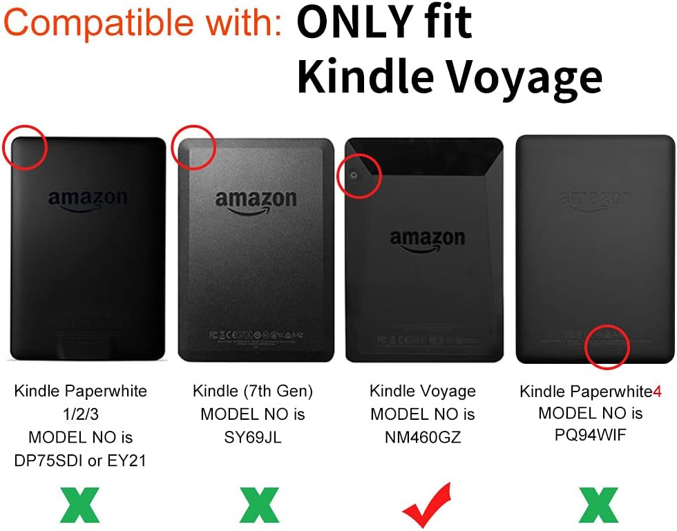 Young me Kindle Voyage Cover - Slim Fit TPU Gel Protective Case Cover for 2014 Kindle Voyage (Model NO. NM460GZ) (Black)