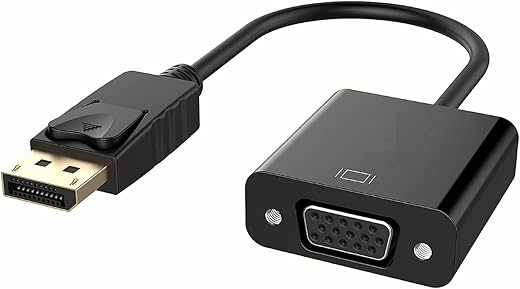 JGD PRODUCTS DP to VGA Adapter, HDMI to VGA 1080P Converter, Compatible with Computer, Desktop, Laptop, PC, Monitor, Projector, HDTV (DP to VGA)