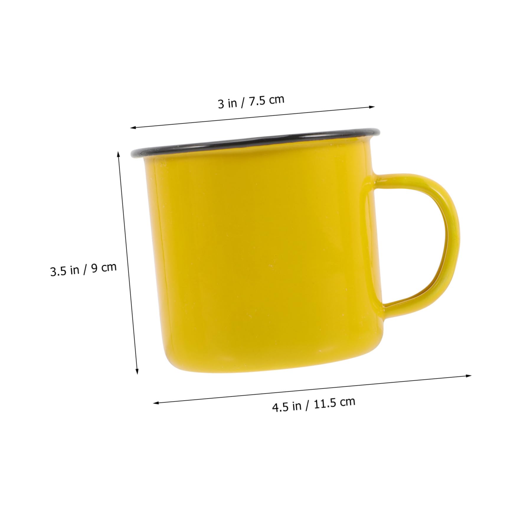 Emaillebecher Großer Gesunder Kaffeebecher Hitzebeständig 4 Stück und mit Henkel im Einfachen Stil Multifunktional für Büro und Zuhause