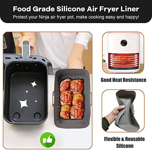 2 Pcs Airfryer Silikonform für Ninja AF400EU AF300EU 9.5L, Airfryer Zubehör für Ninja Foodi Max Dual Zone, Air Fryer Accessories für Innsky, Princess Heißluftfritteuse – Bild 3
