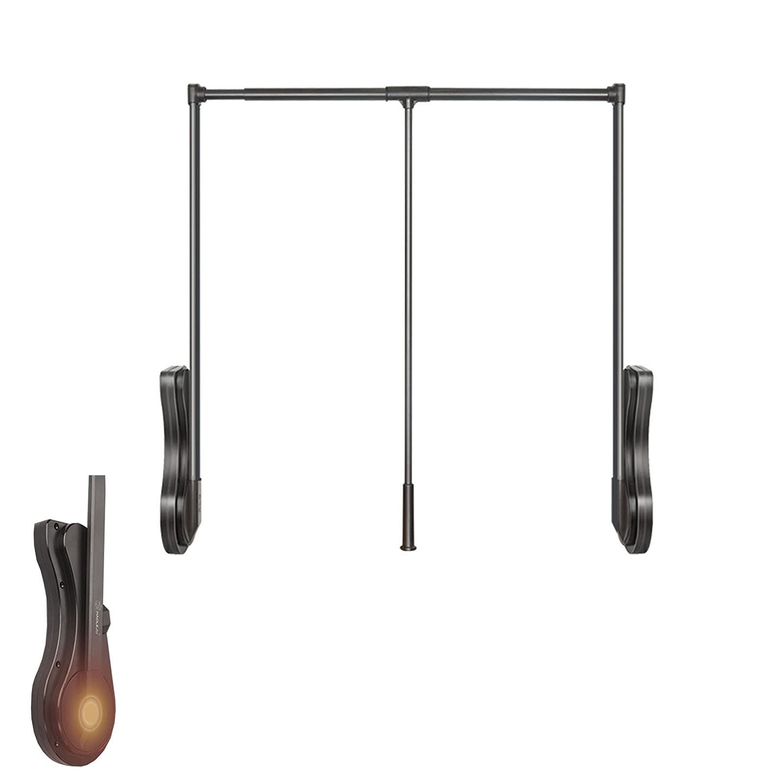Rail de suspension rétractable en aluminium pour optimiser le rangement des petites armoires