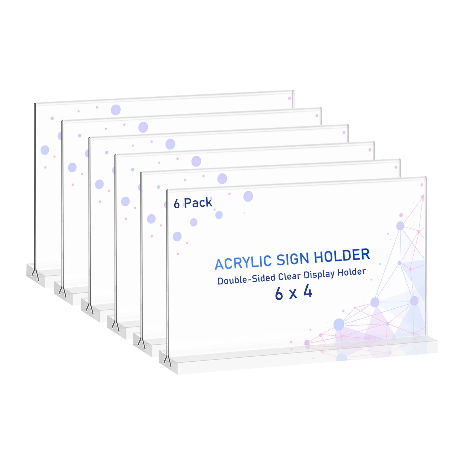 Buy Ayifan 6 Pack Clear Acrylic Sign Holder 4 x 6 Inch Horizontal Table