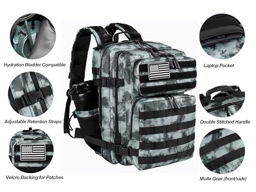 Image of LHI Tactical Military Backpack for Men and Women 25L /35L Army Assault Pack Bag Small Rucksack with Bottle Holder