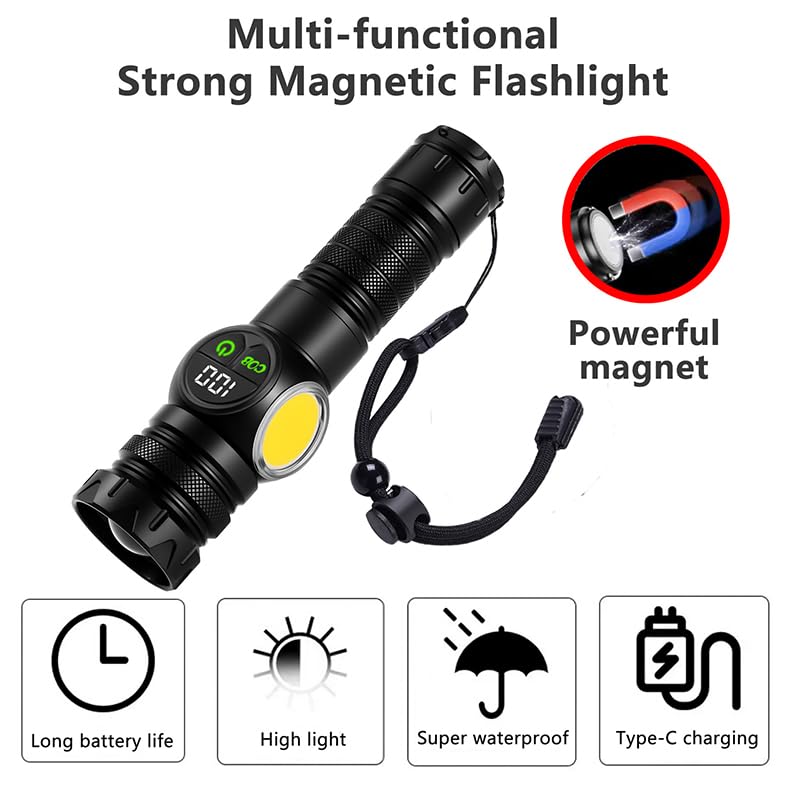 Image of Sarjak 30W White Laser Lamp Most Powerful Rechargeable Torch Light Long Range | Waterproof Emergency LED Light | Camping, Outdoor, Home Use | USB Charging | Self Defense Flashlight
