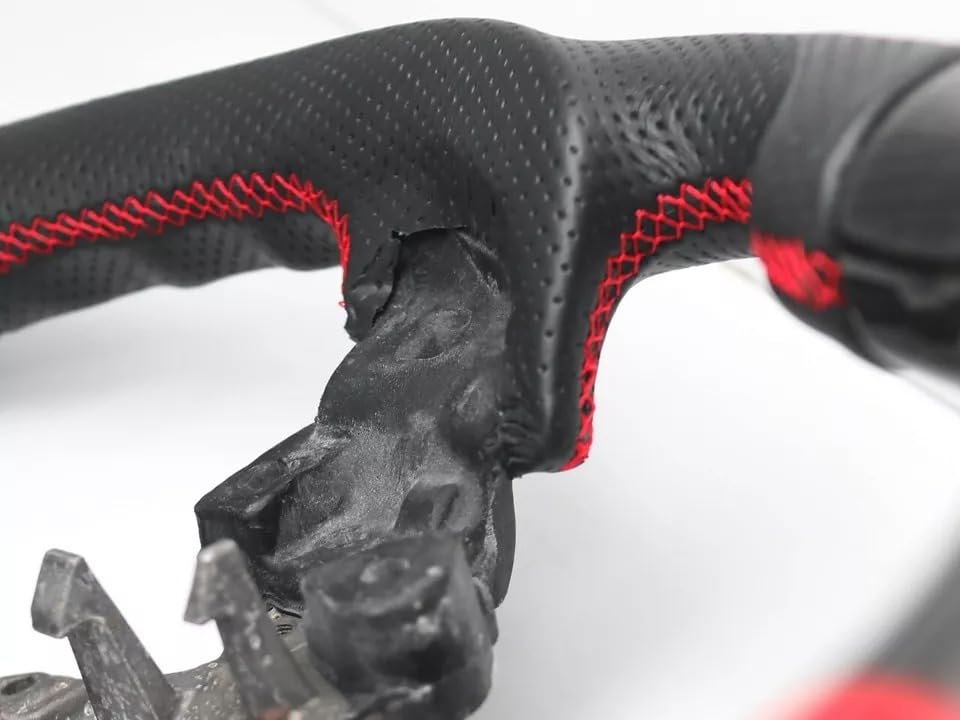 Carbon-Lenkrad, perforiertes Leder, rote Streifen, kompatibel mit MX-5 ND 2015–2024