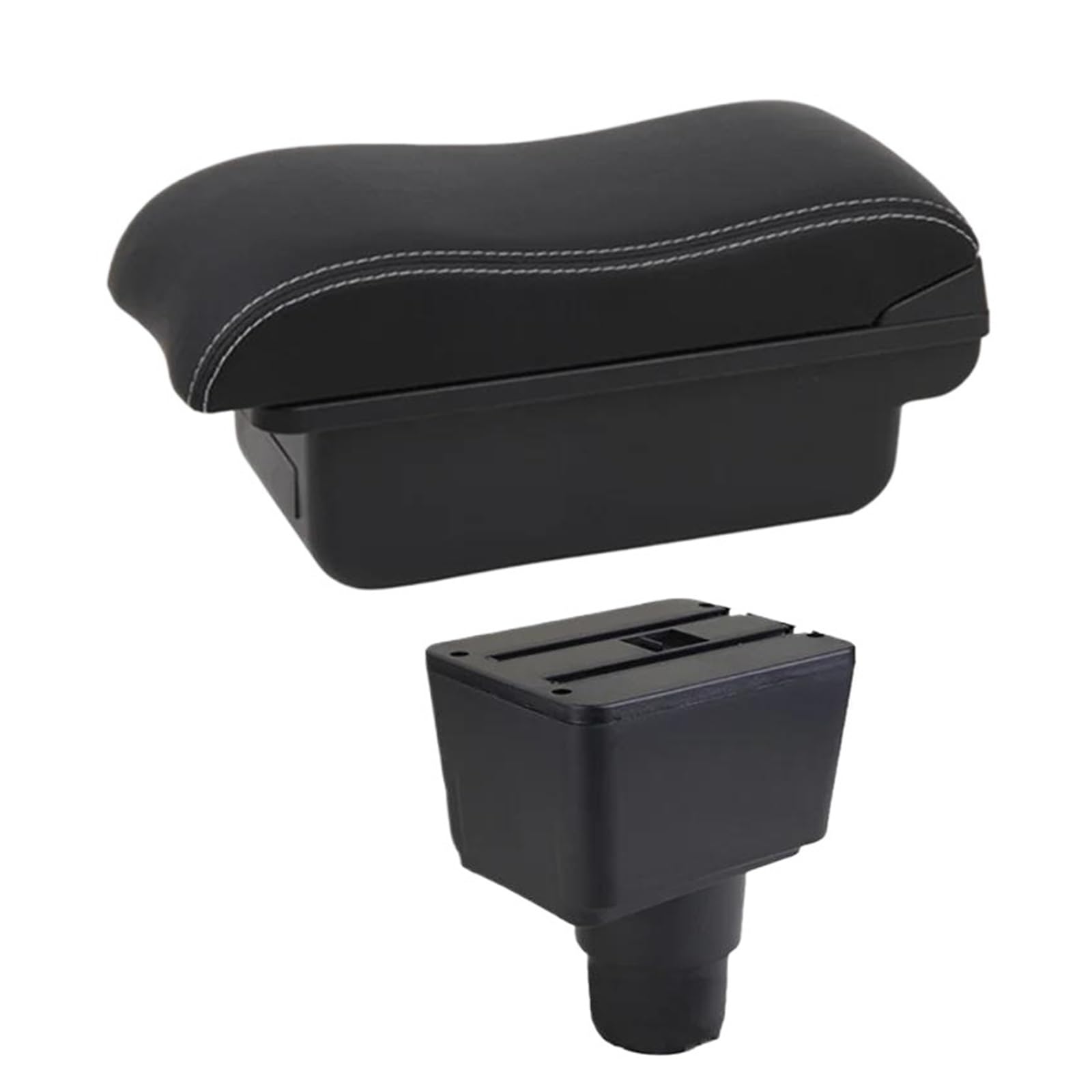 REOKIP For Ford For EcoSport 2018 2019 2020 2021 Car Armrest Box Interior Details Retrofit Center Storage Box Car Arm Rest Box(B2 White Line)