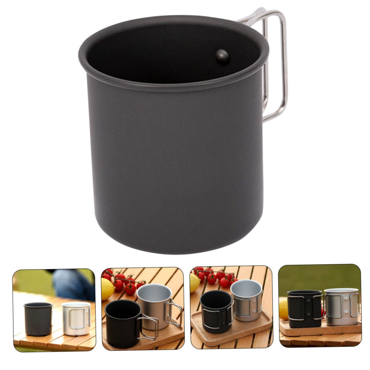 Toyvian 4piezas Taza De Camping Inoxidable Vaso Multifuncional Para Bebidas Para Actividades Al Aire y Picnic Fácil De Limpiar y Transportar