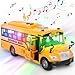 Yellow School Bus Toys for Toddlers With 4 Different Flashing Lights & Sound, Back And Side Doors Open Friction-Powered Wheels Light Up Toy Buses Birthday Gift 3 4 Year Old And Up Girl Boy Toys