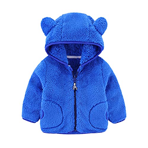 Kids Fleece Sweatshirt Jacket Zipper Up Jacket Coat Tops Autumn Winter Outerwear (Dark Blue, 2-3 Years)2