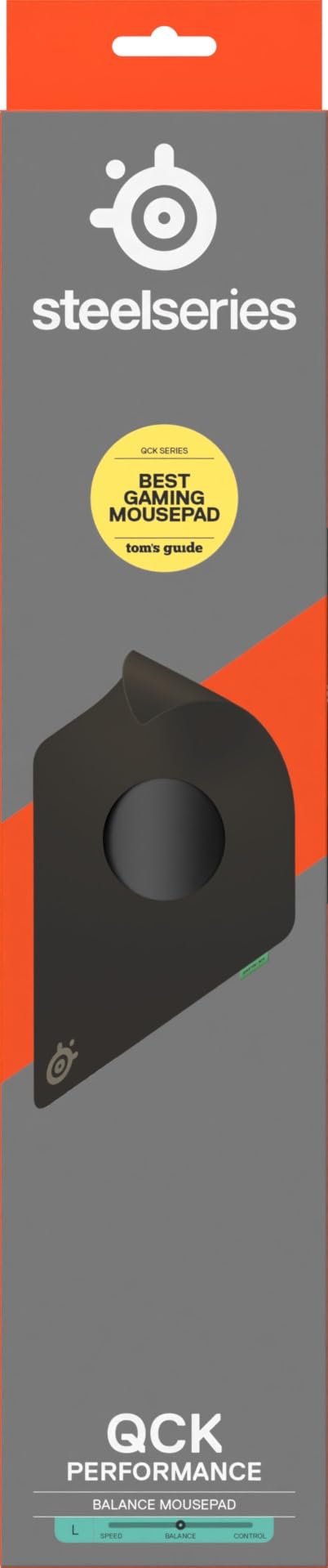 SteelSeries tapis de souris gaming QcK L Performance Balance - Densité élevée pour une glisse fluide - Bords cousus à profil bas - Base antidérapante en néoprène - Taille 490 x 420 mm -FPS, MOBAs, RTS