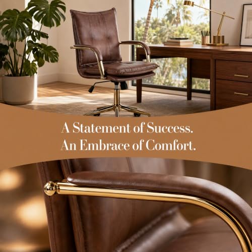 MOJAY Gold Base Leather Chair