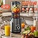 Hobsir Juicer Machines, 5.3-Inch Cold Press Juicers, Masticating Slow Juicer Machine with 300W, Large Feed Chute Juice Machines for Vegetables and Fruits, Easy to Clean Juicers Magic, Black