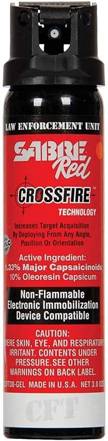 Sabre Red 52CFT30 Crossfire Stream (MK-4) Pepper Spray, 1.33% MC, 3.0 Ounces