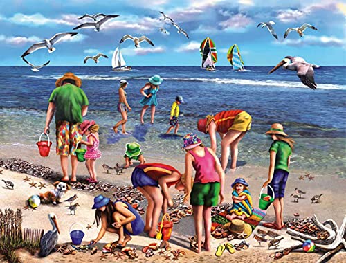 White Mountain Puzzles Shell Seekers - 500 Piece Jigsaw Puzzle White Mountain Puzzles Shell Seekers - 500 Piece Jigsaw Puzzle