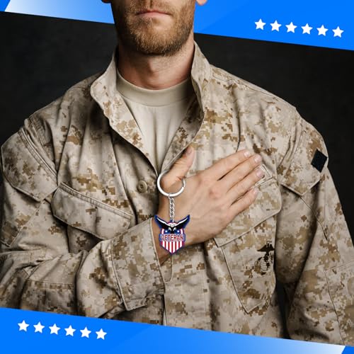 Image of Sureio 120 Pcs Thank You for Your Service Veterans Gifts Bulk, Patriotic USA Military Retirement Appreciation Keychain Favors (Novel)