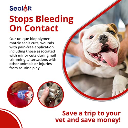 Seal It™ Wound Gel For Pets - Cat & Dog Wound Care Gel - Seals Open Wounds And Stops Bleeding On Contact From Paw Wounds On Canines To Fencing Cuts On Horses - Pet Wound Gel For All Animals (15Ml) #TOP2