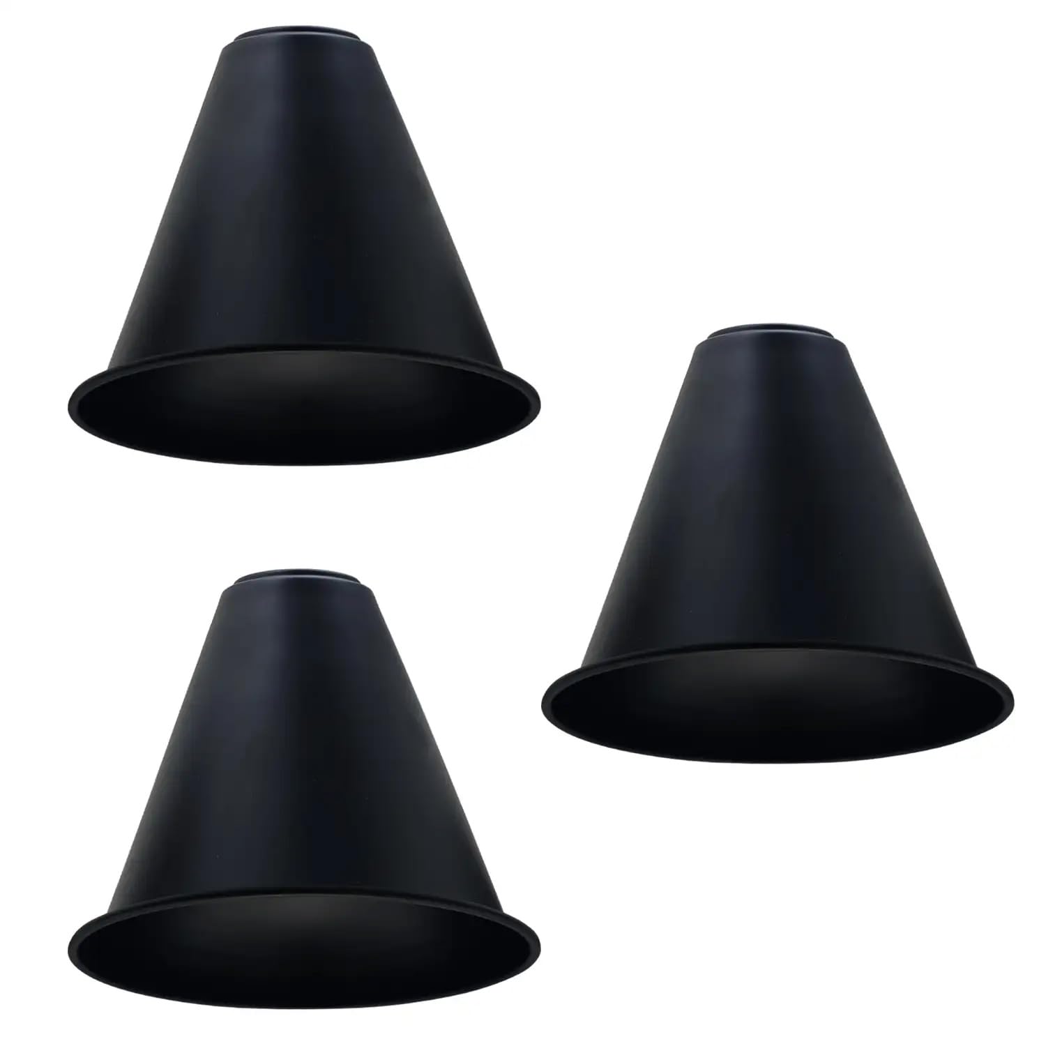 LEDSone 3 Pack of Industrial Vintage Retro Ceiling Light Shade 18cm Metal Black Lampshade Easy Fit Light Shade for Kitchen Living Room