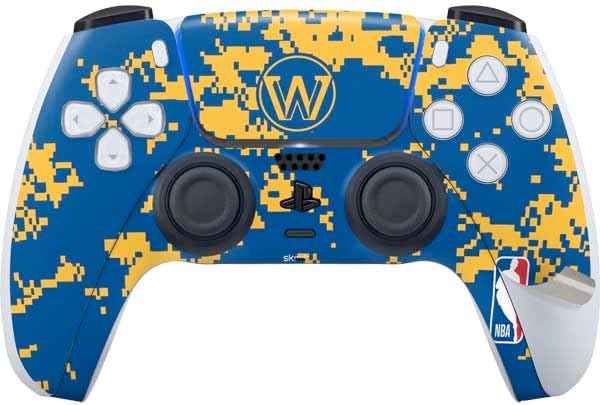 Skinit Decal Gaming Skin Compatible with PS5 Pro Bundle - Officially Licensed NBA Golden State Warriors Digi Camo Design