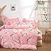 UOZZI BEDDING Girls Duvet Cover Set 3 Pieces Twin 68x86 Cute Pattern Bedding Set (1 Pink Unicorn Duvet Cover+2 Pillow Shams) Polyester 800 TC Luxury with Zipper Closure, 4 Corner Ties