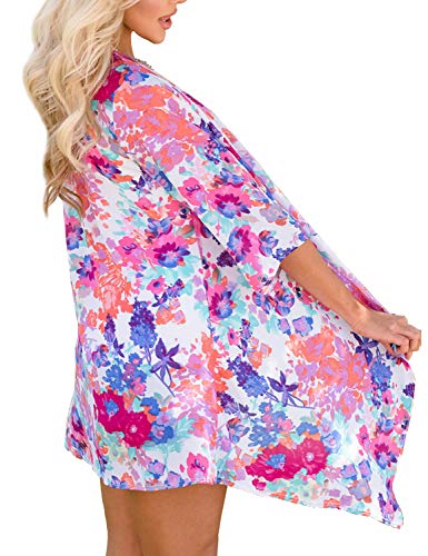 Image of Chunoy Women Short Sleeve Chiffon Kimono Beach Swimsuit Cover Up