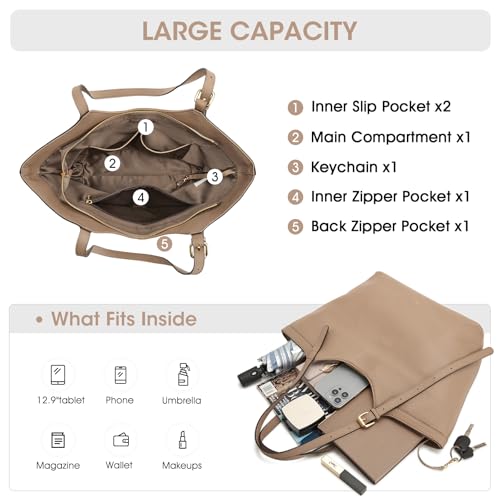 Kattee Genuine Leather Purses and Handbags for Women Trendy, Top Grain Leather Hobo Tote Shoulder Bag with Adjustable Strap4