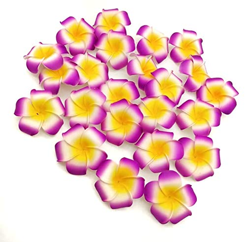 SATYAM KRAFT24 Pcs Artificial Big Fake Foam Hawaii Beach Water floating Flowers, room, Anniversary decoration items and DIY Craft (Size: 6 cm / 2.5 inch) (Purple, 24 Pieces)