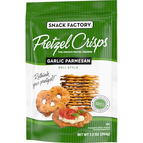Snack Factory Garlic Parmesan Pretzel Crisps 7.2oz Each (1 Item Per Order, not per case)