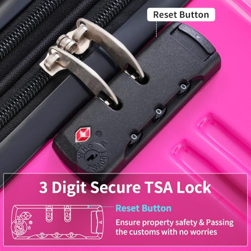 Hardside Spinner Luggage Set with TSA Lock - 3 Piece Suitcase Set (20" 24" 28")4