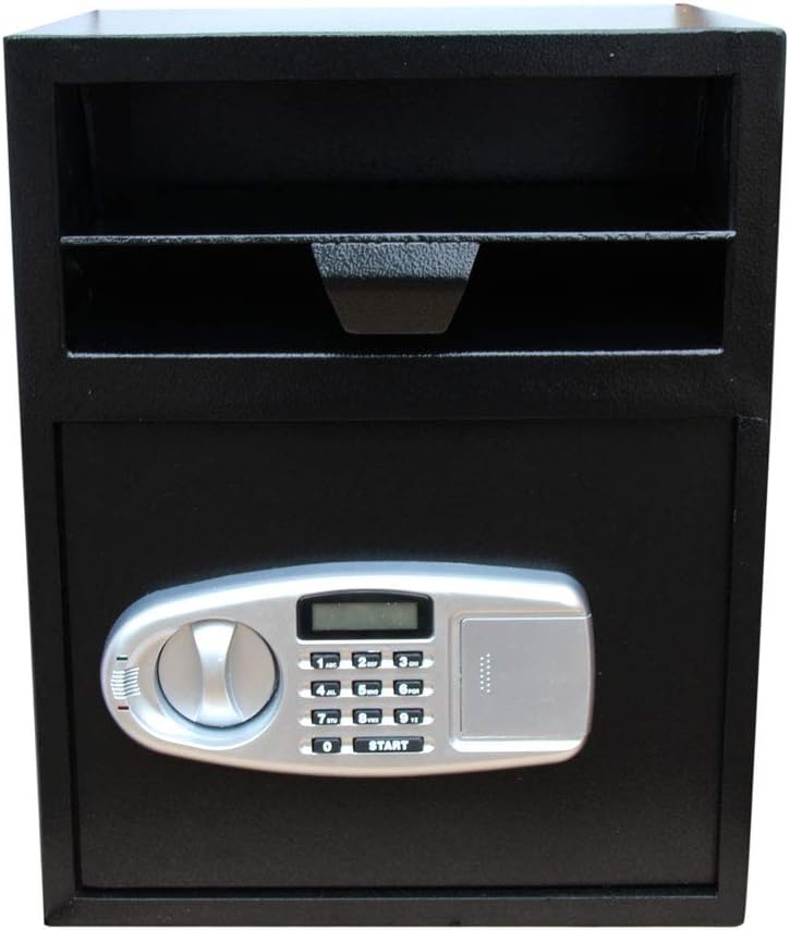 Digital Safe Box with Drop Slot and Key, Safes and Lock Boxes, Money Box, Large Steel Safe Office Safety Boxes for Home Money Documents,Strongbox Safe (17.71 x 14.17 x 11.81 inch)