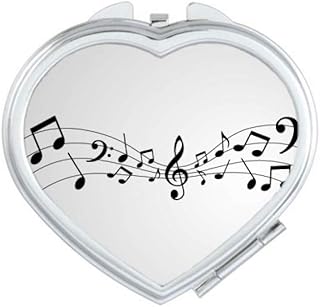 Dancg Music 5-le Staff Mirror Heart Portable Hand Pocket Makeup