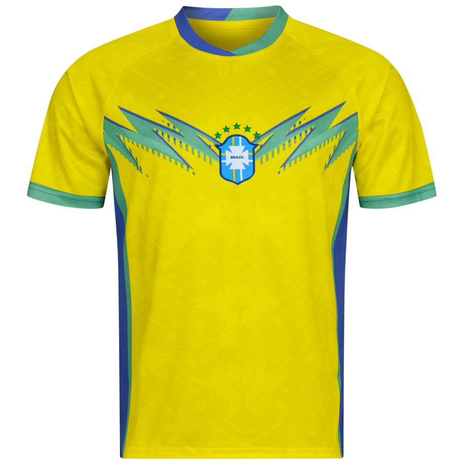 JELEX Performante Herren Trikot | mit eingesticktem Logo & Kurzarm | modernes Design für Fußballfans | ideal für Sammler (DE/NL/SE/PL Alphanumerisch M Regular Regular Brasilien)