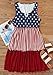 LANMERTREE American Flag Star Vertical Striped Ruffled Mini Dress Spaghetti Strap Sundress Smocked A-Line Mini Dress(Red1,M)
