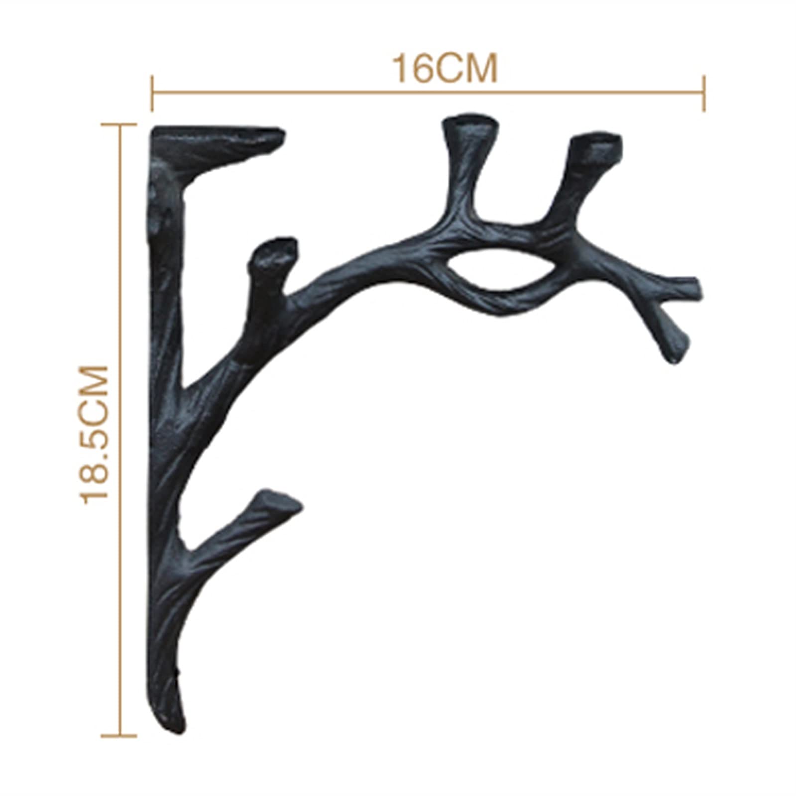 Żeliwny hak ścienny Vintage akcenty dekoracje ścienne do ogrodu ręcznie robione z szorstkiego metalu stojaki do przechowywania do wiszących doniczek/417(Black)