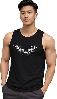 Men Sleeveless Tank Top Athletic Gym Vest Round Neck Inner Fit Cotton Blend Workout Under Wear for Training Fitness Sports... Price In India