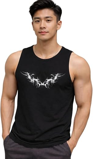 Men Sleeveless Tank Top Athletic Gym Vest Round Neck Inner Fit Cotton Blend Workout Under Wear for Training Fitness Sports...