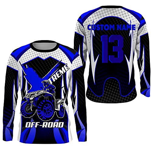 PIONAMZIOZ Custom Quad Bike Jersey UPF30+ ATV Motocross Racing Shirt Adult Youth Off-Road Long Sleeves (Style 13)
